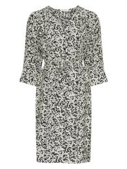 MOSS COPENHAGEN Sukienka w kolorze kremowo-czarnym rozmiar: XL. Brązowe sukienki damskie Moss Copenhagen, bez wzorów, z tkaniny, bez ramiączek. Za 152.62 zł.