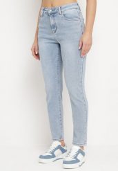 Jasnoniebieskie Klasyczne Jeansy Skinny Giarlia. Niebieskie jeansy damskie Born2be, z aplikacjami, z jeansu. Za 99.99 zł.