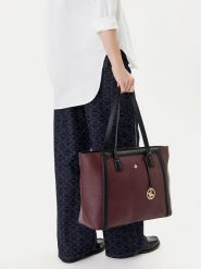 Beverly Hills Polo Club Torebka CEO-BHPC-L-007-08 Bordowy. Czerwone shopper bag Beverly Hills Polo Club, bez wzorów, ze skóry, bez dodatków. Za 229.99 zł.
