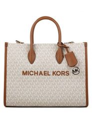 Michael Kors Torebka w kolorze beżowym - 35 x 27 x 12 cm rozmiar: onesize. Brązowe torebki klasyczne damskie Michael Kors, z materiału, przez ramię, bez dodatków. Za 644.95 zł.