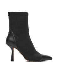 Nine West Botki CEO-NOURA-01 Czarny. Czarne botki damskie Nine West, z materiału, bez obcasa, na szpilce, bez zapięcia. Za 219.99 zł.