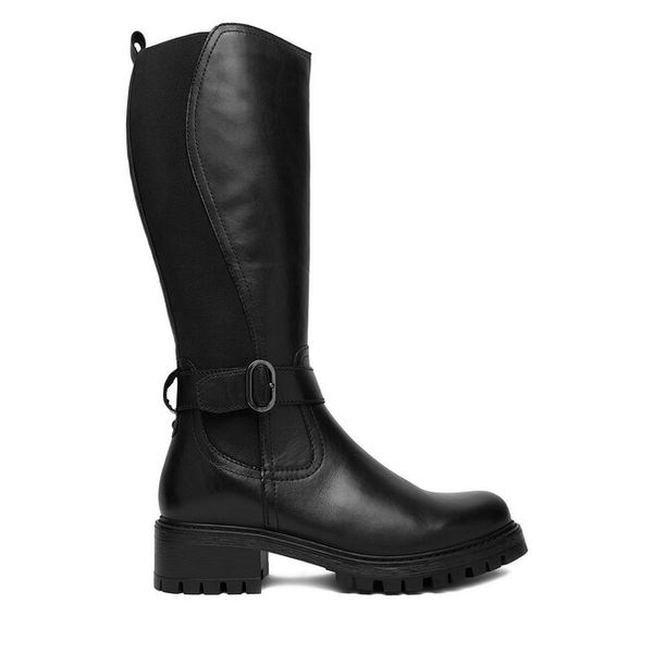 Kozaki Lasocki. Czarne kozaki damskie Lasocki, bez obcasa, na słupku, bez zapięcia. Za 429.99 zł.