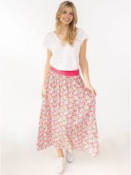 Zwillingsherz Spódnica "Flower Field" w kolorze białym rozmiar: L/XL. Białe spódnice damskie Zwillingsherz, na co dzień, l, bez wzorów, z wiskozy, maxi. Za 104.99 zł.