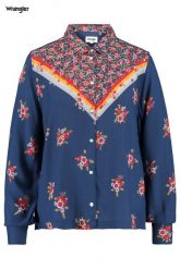 WRANGLER COMBI SHIRT DAMSKA KOSZULA MATERIAŁOWA BLUE DEPTHS W5N7TIXJY 112130267. Niebieskie koszule damskie Wrangler, s, bez wzorów, z materiału, bez kołnierzyka, bez ramiączek. W wyprzedaży za 69.99 zł.