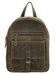 HIDE & STITCHES Skórzany plecak w kolorze khaki - 20,5 x 28,5 x 11 cm rozmiar: onesize. Brązowe plecaki HIDE & STITCHES, bez wzorów, z materiału. Za 208.99 zł.