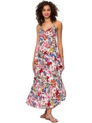 Aller Simplement Sukienka w kolorze biało-czerwonym rozmiar: 38/40. Białe sukienki damskie Aller Simplement, bez wzorów, z bawełny, bez ramiączek. Za 86.99 zł.