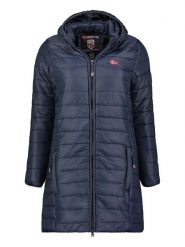 Geographical Norway Płaszcz pikowany "Atika" w kolorze granatowym rozmiar: XL. Niebieskie płaszcze damskie Geographical Norway, xl, z aplikacjami, bez kaptura. Za 176.08 zł.