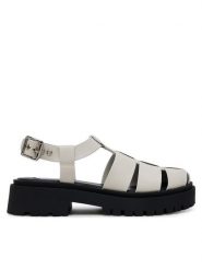 Steve Madden Sandały Market SM11003808 Biały. Białe sandały damskie Steve Madden, bez wzorów, ze skóry, bez obcasa, na płaskiej podeszwie, bez zapięcia. Za 359.99 zł.