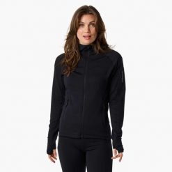 Bluza turystyka damska Swedemount Ultra Light Tech Midlayer Hood szybkoschnąca. Czarne bluzy damskie SWEDEMOUNT, bez wzorów, bez kaptura. Za 222.00 zł.