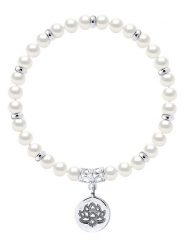 Pearline Bransoletka z perłami z zawieszką rozmiar: onesize. Białe bransoletki damskie Pearline, srebrne. Za 217.99 zł.