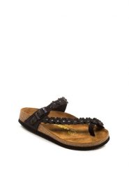 Comfortfusse Skórzane japonki w kolorze czarnym rozmiar: 36. Czarne klapki damskie Comfortfüße, bez wzorów, z otwartym noskiem, bez obcasa, bez zapięcia. Za 210.95 zł.