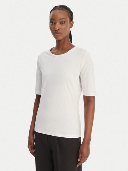 BOSS T-Shirt Evyta 50561508 Biały Slim Fit. Białe t-shirty damskie Boss, m, bez wzorów, bez kołnierzyka. Za 399.99 zł.