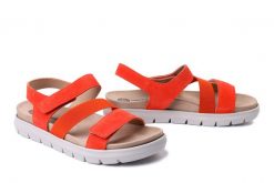 DR. BRINKMANN 710270-62 orange, sandały damskie. Brązowe sandały damskie Dr. Brinkmann, bez wzorów, ze skóry, bez obcasa, bez zapięcia. Za 280.42 zł.