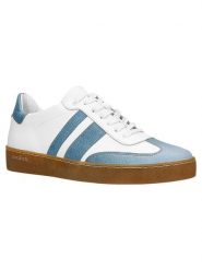 Wojas Skórzane sneakersy w kolorze biało-błękitnym rozmiar: 38. Białe obuwie sportowe damskie Wojas, bez zapięcia. Za 228.92 zł.