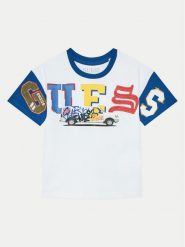 Guess T-Shirt N5RI07 KCNQ4 Biały Regular Fit. Białe t-shirty i koszulki chłopięce Guess, z aplikacjami, z bawełny, bez kołnierzyka, bez ramiączek. Za 69.99 zł.