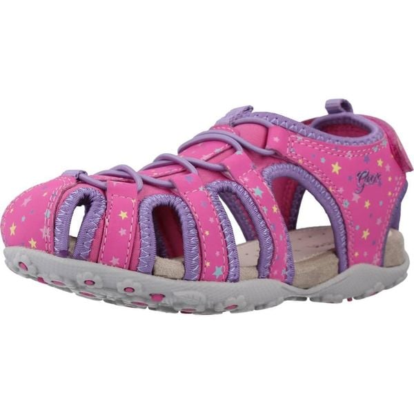 Sandały GEOX JR SANDAL ROXANNE A Rose. Czerwone sandały damskie Geox, bez wzorów, ze skóry, bez obcasa, bez zapięcia. Za 162.99 zł.