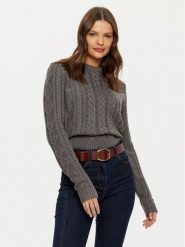 Guess Jeans Sweter W4BR13 Z3HN2 Szary Regular Fit. Szare swetry klasyczne damskie Guess Jeans, l, z jeansu, bez kołnierzyka. Za 309.99 zł.