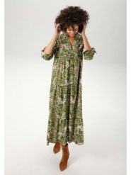 Aniston Sukienka w kolorze zielonym rozmiar: 48. Zielone sukienki damskie Aniston, bez wzorów, z wiskozy, bez ramiączek. Za 104.99 zł.