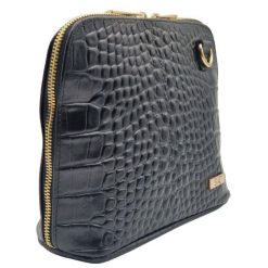 691w czarna krokodyl złoty zamek. Czarne torebki klasyczne damskie DAN-A, ze skóry, bez dodatków. Za 259.99 zł.