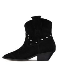 Loft37 Skórzane kowbojki w kolorze czarnym rozmiar: 37. Czarne botki damskie loft37, bez obcasa, bez zapięcia. Za 448.99 zł.