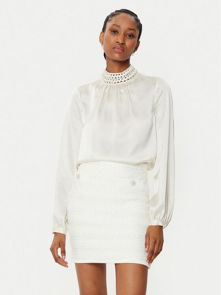 Marciano Guess Bluzka 5RGH20 9855Z Biały Regular Fit. Białe bluzki damskie Marciano Guess, z aplikacjami, z syntetyku, bez kołnierzyka, bez ramiączek. Za 659.99 zł.