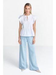 Rich & Royal Bluzka w kolorze białym rozmiar: 38. Białe bluzki damskie Rich & Royal, bez wzorów, z bawełny, bez kołnierzyka, bez ramiączek. Za 185.76 zł.