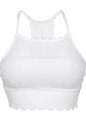 Biustonosz bustier z rozciągliwej koronki. Czarne biustonosze bonprix, bez wzorów, z koronki. Za 69.99 zł.