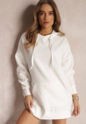 Biała Bluza z Kapturem Foss. Białe bluzy damskie Renee, m, bez wzorów, z dzianiny, z kapturem. Za 69.99 zł.
