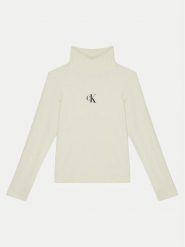 Calvin Klein Jeans Golf IG0IG02808 Beżowy Regular Fit. Brązowe swetry dziewczęce Calvin Klein Jeans, bez wzorów, z bawełny, bez kołnierzyka, bez ramiączek. Za 109.99 zł.