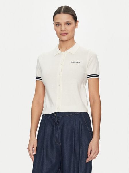 Guess Jeans Sweter W5GR03 Z3HO2 Écru Regular Fit. Swetry klasyczne damskie Guess Jeans, xxl, z jeansu, bez kołnierzyka. Za 174.00 zł.