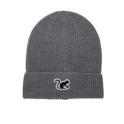 Czapka dzianinowa Beanie – wełna merynosów / rozmiar uniwersalny (szary). Szare czapki damskie SURF MONKEY, z aplikacjami, z dzianiny. Za 179.95 zł.