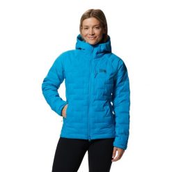 Damska kurtka z kapturem Mountain Hardwear Stretchdown. Niebieskie kurtki damskie Mountain Hardwear, na zimę, l, bez wzorów, z puchu, z kapturem. W wyprzedaży za 830.65 zł.