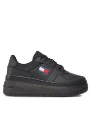 Tommy Jeans Sneakersy Tjw Retro Basket Flatform Ess EN0EN02506 Czarny. Czarne obuwie sportowe damskie Tommy Jeans, z jeansu, bez zapięcia. Za 299.99 zł.