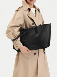 Beverly Hills Polo Club Torebka CWBEO-BHPC-L-006-10 Czarny. Czarne shopper bag Beverly Hills Polo Club, bez wzorów, ze skóry, bez dodatków. Za 229.99 zł.
