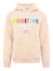 Zwillingsherz Bluza "Positive" w kolorze beżowym rozmiar: XL. Brązowe bluzy damskie Zwillingsherz, xl, bez wzorów, z kapturem. Za 180.06 zł.