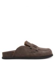 TWINSET Klapki 252TCP210 00203 Brązowy. Brązowe klapki damskie Twinset, bez wzorów, ze skóry, bez obcasa, bez zapięcia. Za 729.99 zł.