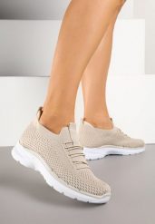 Beżowe Buty Sportowe Sneakersy z Elastyczną Cholewką Tataliona. Brązowe obuwie sportowe casual damskie Born2be. Za 59.99 zł.