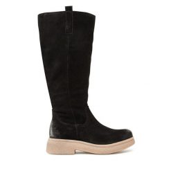 Kozaki Lasocki. Czarne kozaki damskie Lasocki, bez obcasa, na płaskiej podeszwie, bez zapięcia. Za 349.99 zł.