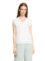 BETTY & CO Koszulka w kolorze białym rozmiar: XL. Białe bluzki damskie Betty & Co, xl, bez wzorów, bez kołnierzyka, bez ramiączek. Za 86.95 zł.