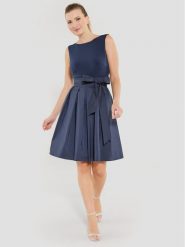 Swing Sukienka koktajlowa 77760810 Granatowy Regular Fit. Niebieskie sukienki damskie Swing, bez wzorów, z syntetyku, wizytowe, bez ramiączek. Za 279.99 zł.