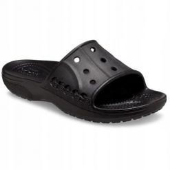 Klapki Dla Dorosłych Crocs Baya II Slide. Czarne klapki damskie Crocs, bez wzorów, z materiału, bez obcasa, bez zapięcia. Za 99.99 zł.
