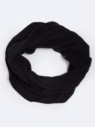 BIG STAR Szal-koło w kolorze czarnym - 175 x 30 cm rozmiar: onesize. Czarne szaliki damskie Big Star, bez wzorów, z materiału. Za 99.99 zł.