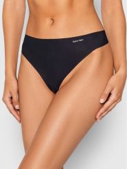 Calvin Klein Underwear Stringi 0000D3428E Czarny. Czarne stringi Calvin Klein Underwear, bez wzorów, z syntetyku. Za 59.99 zł.