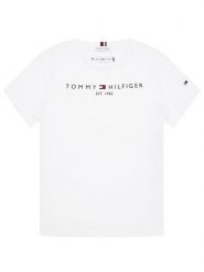 Tommy Hilfiger T-Shirt Essential KS0KS00210 Biały Regular Fit. Białe t-shirty i koszulki chłopięce Tommy Hilfiger, bez wzorów, z bawełny, bez kołnierzyka, bez ramiączek. Za 99.99 zł.