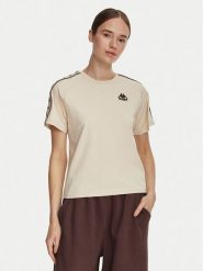 Kappa T-Shirt 371U6WW Beżowy Regular Fit. Brązowe t-shirty damskie Kappa, s, bez wzorów, z bawełny, bez kołnierzyka. Za 79.99 zł.
