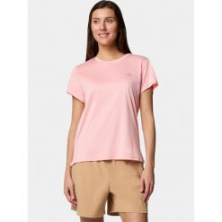 Koszulka techniczna damska Columbia BlueVista Hill Short Sleeve Crew. Szare bluzki damskie Columbia, l, bez wzorów, bez kołnierzyka, bez ramiączek. Za 103.99 zł.