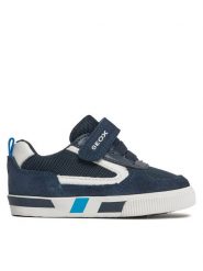 Geox Sneakersy B Kilwi Boy B45A7B 02214 C4211 M Granatowy. Niebieskie buty sportowe chłopięce Geox, ze skóry, bez zapięcia. Za 399.99 zł.