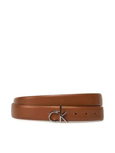 Calvin Klein Pasek Damski Ck Buckle Belt 3.0_Smooth K60K613156 Brązowy. Brązowe paski damskie Calvin Klein, bez wzorów, ze skóry. Za 119.99 zł.