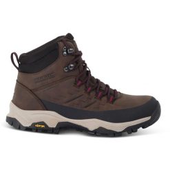 Buty damskie trekkingowe wysokie z membraną Blake Vibram. Brązowe obuwie trekkingowe damskie Regatta, ze skóry, bez zapięcia. W wyprzedaży za 449.99 zł.