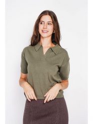 William de Faye Sweter w kolorze khaki rozmiar: 42. Brązowe swetry klasyczne damskie William de Faye, bez kołnierzyka. Za 104.99 zł.